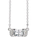 Ladies Natural White Sapphire Natural Diamond Bar Necklace (I1, G-H) — 14K White Gold