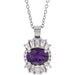 Ladies Natural Amethyst Natural Diamond Necklace (Si2-Si3, G-H, Ghi) — Platinum