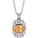 Ladies Natural Citrine Natural Diamond Necklace (Si2-Si3, G-H, Ghi) — Platinum
