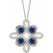 Ladies Natural Blue Sapphire Natural Diamond Clover Necklace (Si2-Si3, G-H) — Platinum