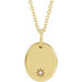 Ladies Engravable Natural Diamond Necklace (I1, G-H) — 14K Yellow Gold