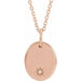 Ladies Engravable Natural Diamond Necklace (I1, G-H) — 14K Rose Gold