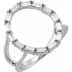 Ladies Natural Diamond Negative Space Ring (I1, H+) — 14K White Gold