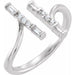 Ladies Natural Diamond Double Bar Ring (I1, H+) — 14K White Gold
