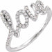Ladies Natural Diamond Love Ring (I1, H+) — 14K White Gold