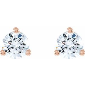 Lab-Grown Diamond Round 3-Prong Cocktail-Style Stud Earrings