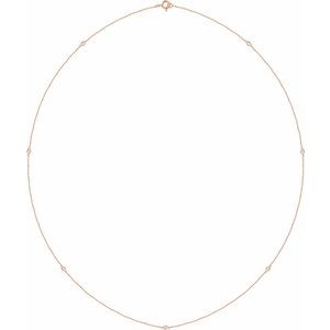 Ladies Natural Diamond 7-Station Necklace (I1, H+) — 14K Rose Gold