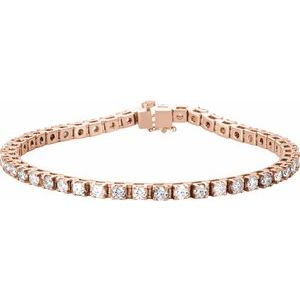 Ladies Natural Diamond Line Bracelet (I1, G-H) — 14K Rose Gold