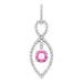 Ladies Natural Pink Sapphire Natural Diamond Pendant (I1, G-H) — 14K White Gold