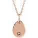 Ladies Engravable Natural Diamond Necklace (I1, G-H) — 14K Rose Gold