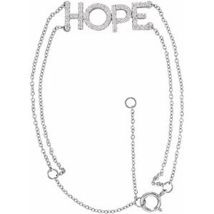 Ladies Natural Diamond Hope Bracelet (I1, H+) — 14K White Gold