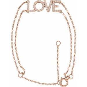 Ladies Natural Diamond Love Bracelet (I1, H+) — 14K Rose Gold