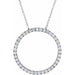 Ladies Natural Diamond Circle Necklace (I1, H-I) — 14K White Gold
