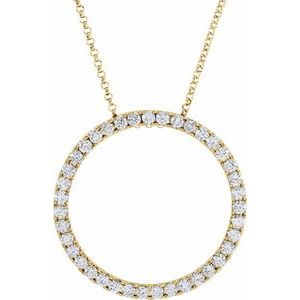 Ladies Natural Diamond Circle Necklace (I1, H-I) — 14K Yellow Gold