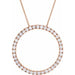 Ladies Natural Diamond Circle Necklace (I1, H-I) — 14K Rose Gold