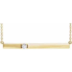 Ladies Natural Diamond Bar Necklace (I1, G-H) — 14K Yellow Gold