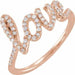 Ladies Natural Diamond Love Ring (I1, H+) — 14K Rose Gold