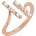 Ladies Natural Diamond Double Bar Ring (I1, H+) — 14K Rose Gold