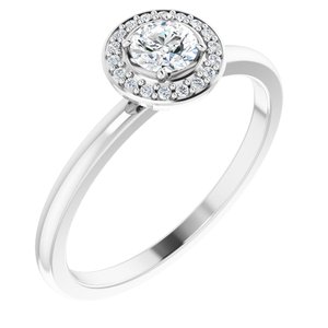 Ladies Natural Diamond Ring (I1, G-H) — 14K White Gold