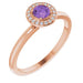 Ladies Natural Amethyst Natural Diamond Ring (I1, G-H) — 14K Rose Gold