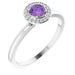 Ladies Natural Amethyst Natural Diamond Ring (SI2-SI3, G-H) — Platinum
