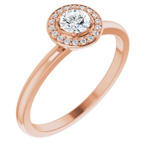 Ladies Natural Diamond Ring (I1, G-H) — 14K Rose Gold