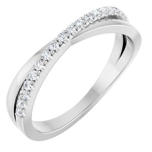 Ladies Natural Diamond Criss-Cross Ring (SI2-SI3, G-H) — Platinum