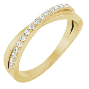 Ladies Natural Diamond Criss-Cross Ring (I1, G-H) — 14K Yellow Gold