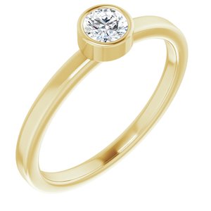 Ladies 4 mm Natural Diamond Ring (I1, G-H) — 14K Yellow Gold