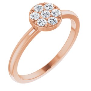 Ladies Natural Diamond Stackable Cluster Ring — 14K Rose Gold