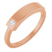 Ladies Natural Diamond Stackable Family Signet Ring — 14K Rose Gold