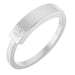 Ladies Natural Diamond Stackable Family Signet Ring — Sterling Silver