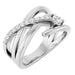 Ladies Natural Diamond Freeform Ring (I1, G-H) — 14K White Gold