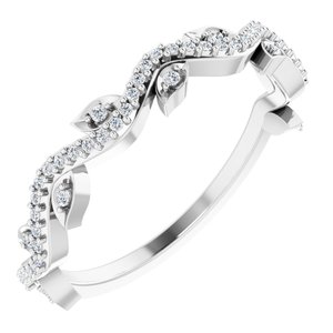 Ladies Natural Diamond Leaf Ring (SI2-SI3, G-H) — Platinum