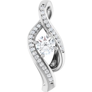 Ladies Natural Diamond Pendant (I1, G-H) — 14K White Gold