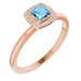 Ladies Natural Aquamarine Natural Diamond Ring (I1, G-H) — 14K Rose Gold