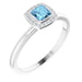 Ladies Natural Aquamarine Natural Diamond Ring (SI2-SI3, G-H) — Platinum