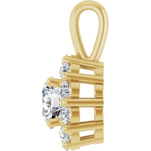 Lab-Grown Diamond Halo-Style Pendant - Style 86394