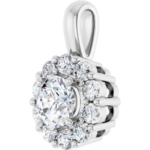 Lab-Grown Diamond Halo-Style Pendant - Style 86394