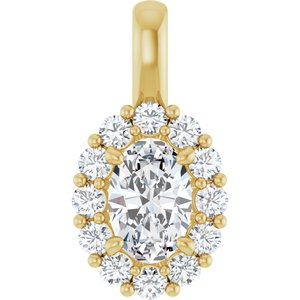 Lab-Grown Diamond Halo-Style Pendant - Style 86394