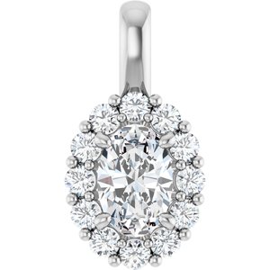 Lab-Grown Diamond Halo-Style Pendant - Style 86394