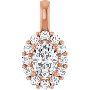 Lab-Grown Diamond Halo-Style Pendant - Style 86394