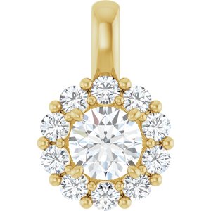 Lab-Grown Diamond Halo-Style Pendant - Style 86394