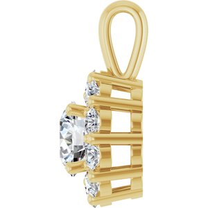 Lab-Grown Diamond Halo-Style Pendant - Style 86394