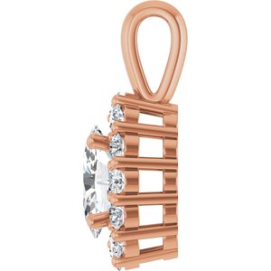 Lab-Grown Diamond Halo-Style Pendant - Style 86394