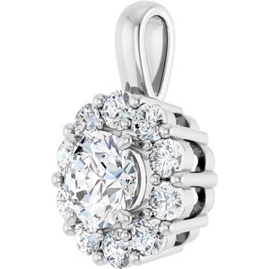 Lab-Grown Diamond Halo-Style Pendant - Style 86394