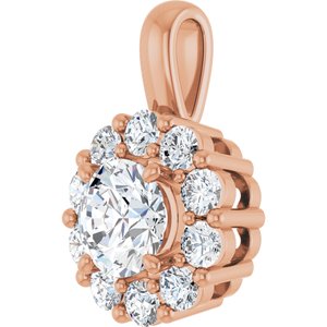 Lab-Grown Diamond Halo-Style Pendant - Style 86394