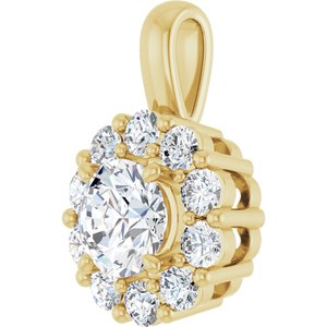 Lab-Grown Diamond Halo-Style Pendant - Style 86394