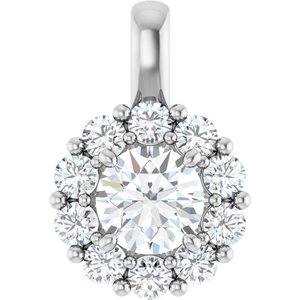 Lab-Grown Diamond Halo-Style Pendant - Style 86394