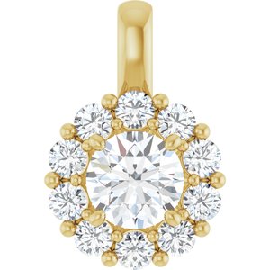 Lab-Grown Diamond Halo-Style Pendant - Style 86394